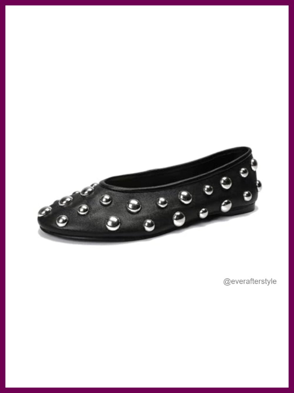 Suede Ballet Flats Studded Round Toe Slip On Comfort Flats for Office Party